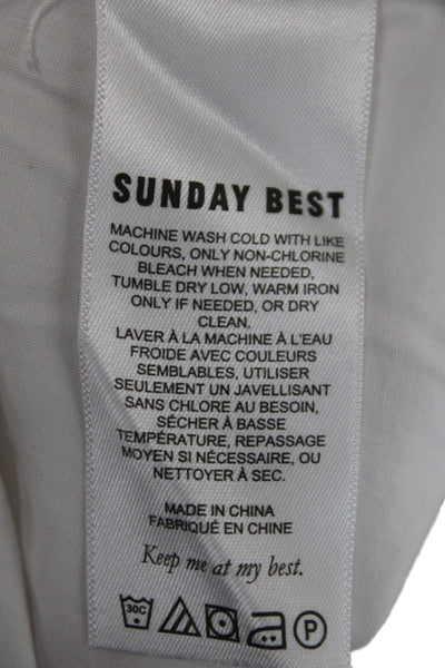 Sunday Best Womens Sweat Shorts White Cotton Pull On Size S