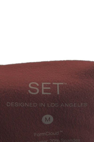 Set Active Womens Pink Ankle Leggings Athleisure Size M