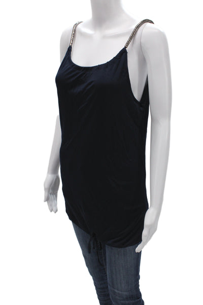 Strenesse Womens Camisole Black Scoop Neck Rayon Tie Sleeveless Size 6