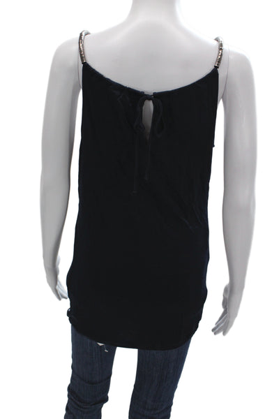 Strenesse Womens Camisole Black Scoop Neck Rayon Tie Sleeveless Size 6