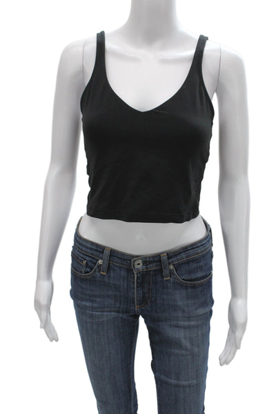 Lululemon Womens Basic V-Neck Sleeveless Tank Black Nylon Athleisure Size 8