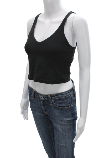 Lululemon Womens Basic V-Neck Sleeveless Tank Black Nylon Athleisure Size 8