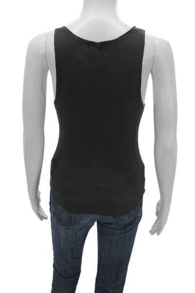 Nation LTD Womens Basic Tank Black Scoop Neck Pima Cotton Size S