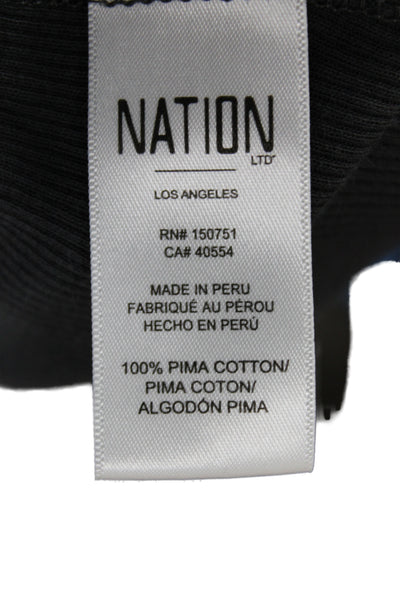 Nation LTD Womens Basic Tank Black Scoop Neck Pima Cotton Size S