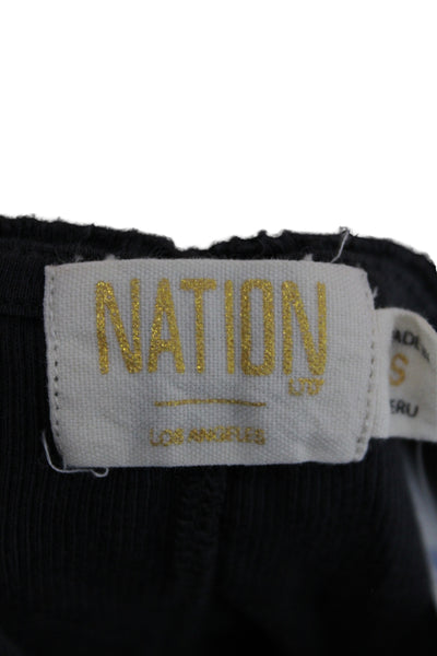 Nation LTD Womens Basic Tank Black Scoop Neck Pima Cotton Size S