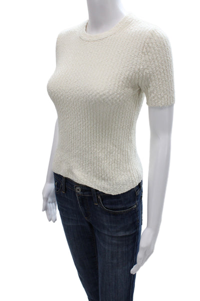 Madewell Womens Ivory Crew Neck Short Sleeve Pullover Size 2XS