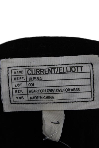 Current/Elliott Women Black Lamb Leather Mock Neck Button-Up Long Sleeve Size 1