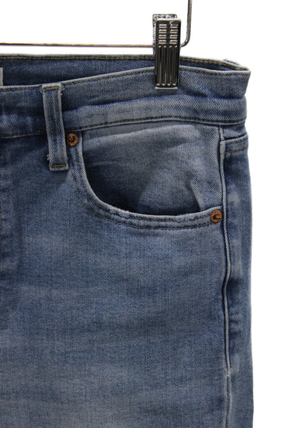 Pistola Womens Cropped Jeans Blue High Rise Cotton Button Inseam 26 Size 29