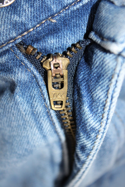 Pistola Womens Cropped Jeans Blue High Rise Cotton Button Inseam 26 Size 29