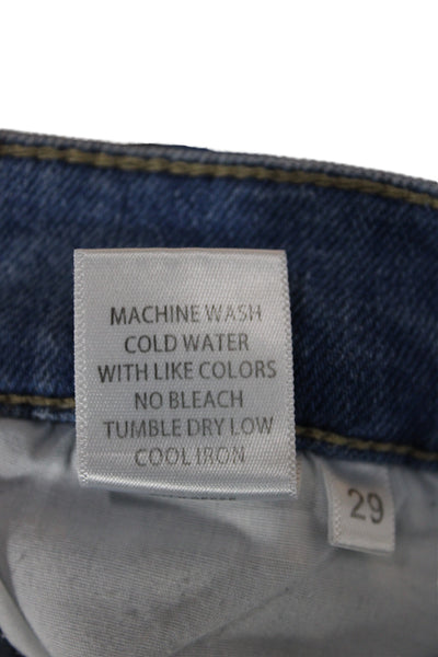 Pistola Womens Cropped Jeans Blue High Rise Cotton Button Inseam 26 Size 29