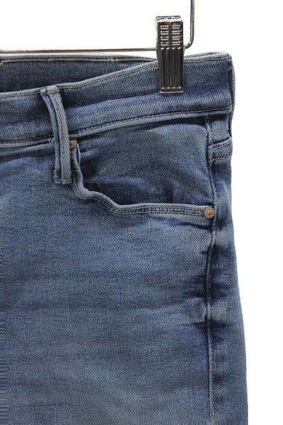 Mother Women Cropped Blue High Rise Cotton Jeans Size 29