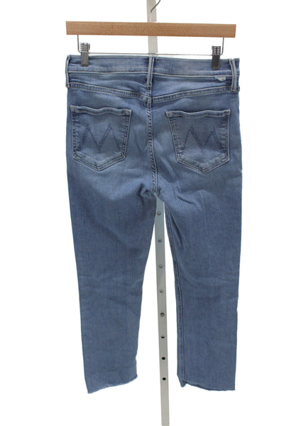 Mother Women Cropped Blue High Rise Cotton Jeans Size 29