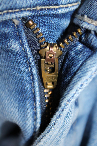 Mother Women Cropped Blue High Rise Cotton Jeans Size 29