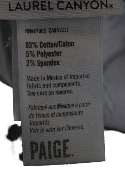 Paige Women Bootcut Jeans Blue High Rise Button Fly Cotton 30 Inseam Size 28
