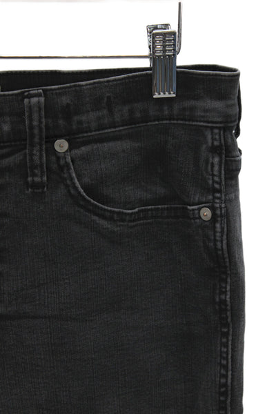 Madewell Women Cropped High Rise Black Cotton Jeans Size 29