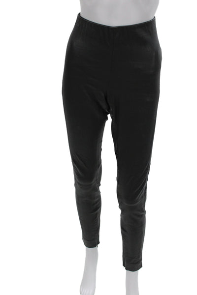 Polo Ralph Lauren Women Black Lamb Leather Ankle Pants Size M