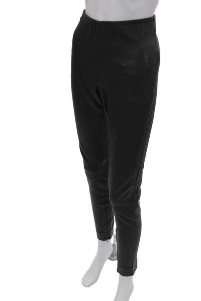 Polo Ralph Lauren Women Black Lamb Leather Ankle Pants Size M