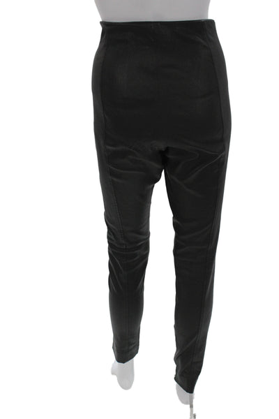 Polo Ralph Lauren Women Black Lamb Leather Ankle Pants Size M