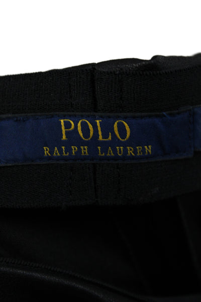Polo Ralph Lauren Women Black Lamb Leather Ankle Pants Size M