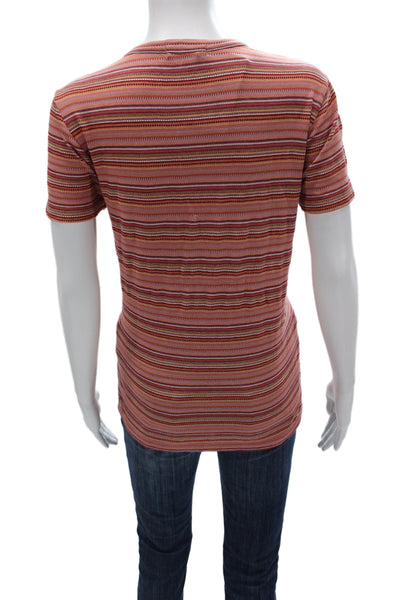 Marine Layer Women Striped Crew Neck Short Sleeve T-Shirt Multicolor Size M