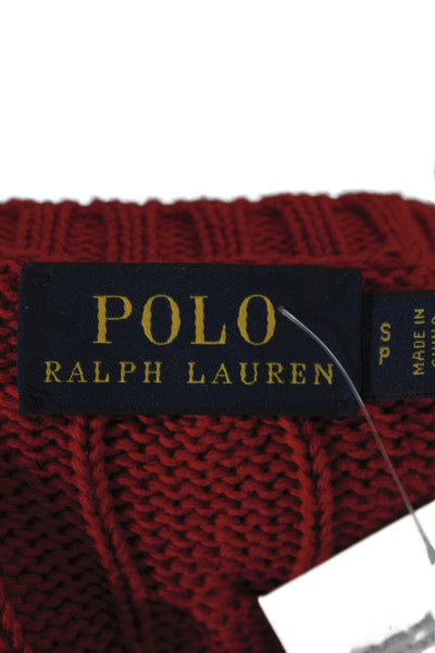 Polo Ralph Lauren Women Red Cotton Pullover Sweater Crewneck Size S
