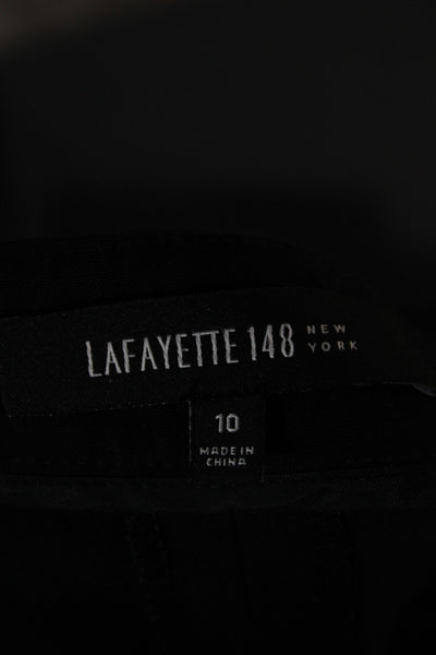 Lafayette 148 New York Women Dress Pants Black Wool Size 10