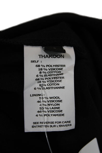 Thakoon Women Ankle Black Pants Pull On Polyester Minimalist Size 2