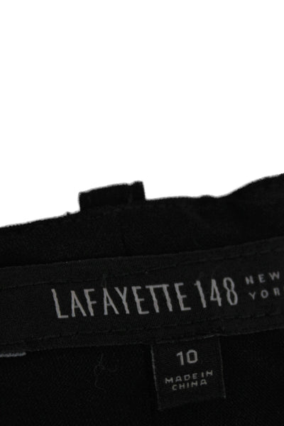 Lafayette 148 New York Womens Dress Pants Black Wool Solid Size 10