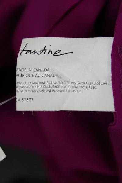 Greta Constantine Women Purple V-Neck Sheath Dress Mid-Calf Zip Size S