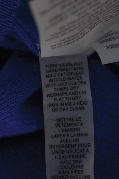 Neiman Marcus Women Blue Cashmere Cowl Neck Sleeveless Midi Sweater Dress Size L