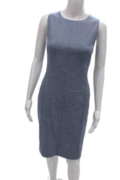 M.M. Lafleur Women Sheath Dress Blue Knee Length Sleeveless Size 6