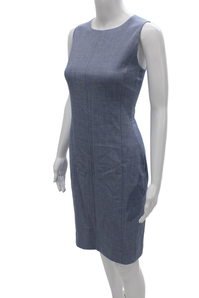 M.M. Lafleur Women Sheath Dress Blue Knee Length Sleeveless Size 6