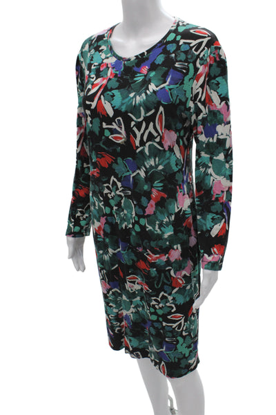 Prabal Gurung Women Sheath Dress Floral Round Neck Long Sleeve Size M