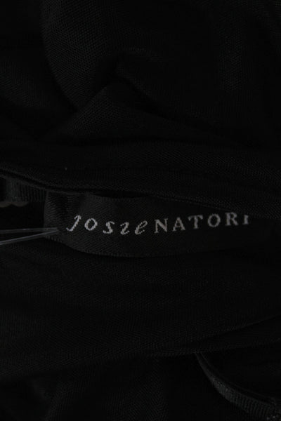 Josie Natori Women Black Square Neck Spaghetti Strap Tank Size M