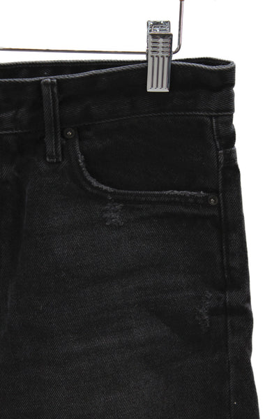 Grlfrnd Womens Cut-Off Black Cotton Shorts Size 28