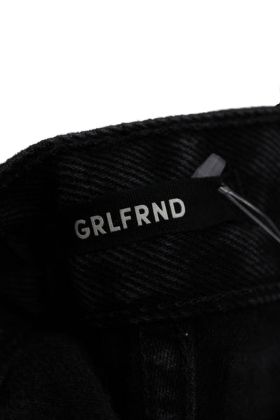 Grlfrnd Womens Cut-Off Black Cotton Shorts Size 28