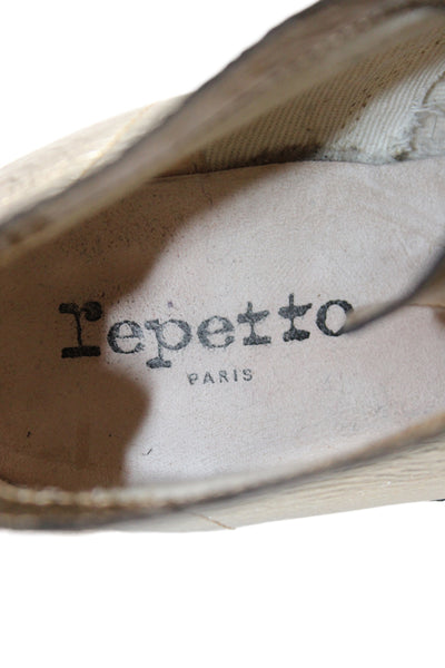 Repetto Womens Leather Lace Up Ankle Boots Gold Metallic Size 6