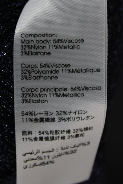 3.1 Phillip Lim Womens Metallic Blue Crew Neck Pullover Long Sleeve Size L