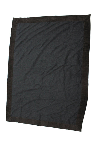 Rani Arabella Unisex Adult Cashmere Throw Blanket Grey Chocolate Brown 52"X40"