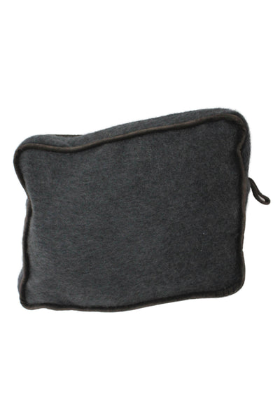 Rani Arabella Unisex Adult Cashmere Throw Blanket Grey Chocolate Brown 52"X40"