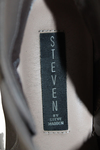 STEVEN BY STEVE MADDEN Womens Leather Studded Detail Boots Shoes Brown Size 7.5