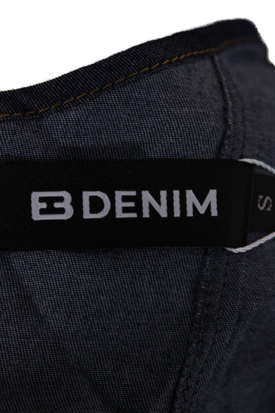 EB Denim Women Camisole Halter Blue 100% Tencel Sleeveless Size S