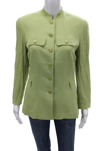 YL By Yair Women Military Jacket Green Button Long Sleeve Size 2