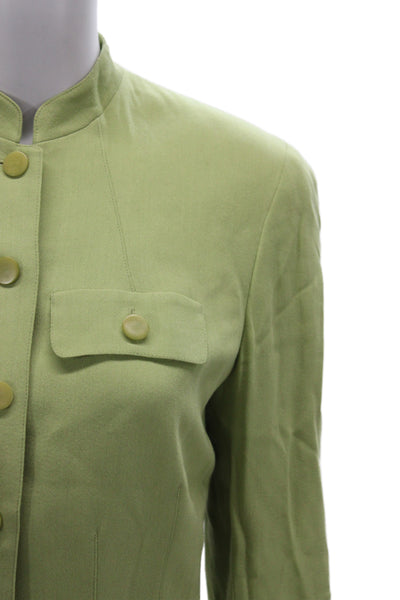YL By Yair Women Military Jacket Green Button Long Sleeve Size 2
