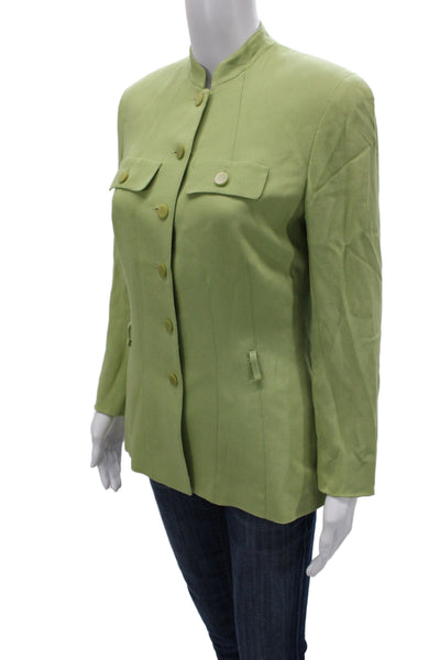 YL By Yair Women Military Jacket Green Button Long Sleeve Size 2