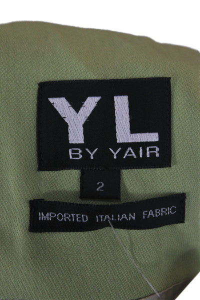 YL By Yair Women Military Jacket Green Button Long Sleeve Size 2