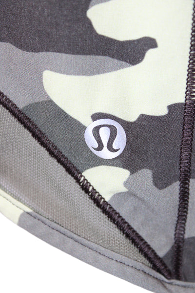 Lululemon Womens Athletic Green Camo Drawstring Shorts Size 2 Tall