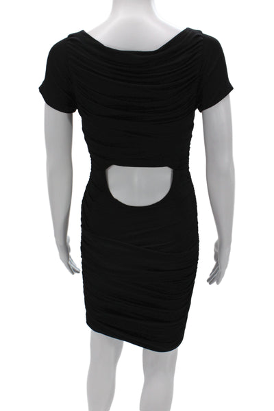 Lovers + Friends Womens Bodycon Black Short Sleeve V Neck Dress Size S
