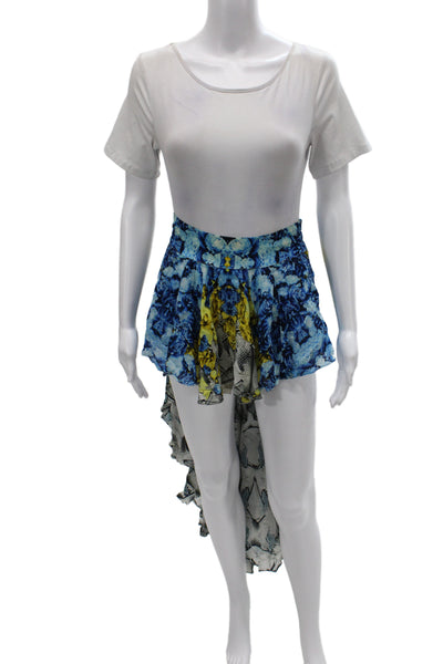 Kore Women Blue Floral Polyester Midi Skort Pull On Size S