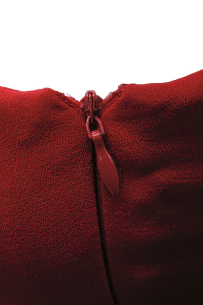 Badgley Mischka Womens Sheath Red One Shoulder Long Dress Size 12